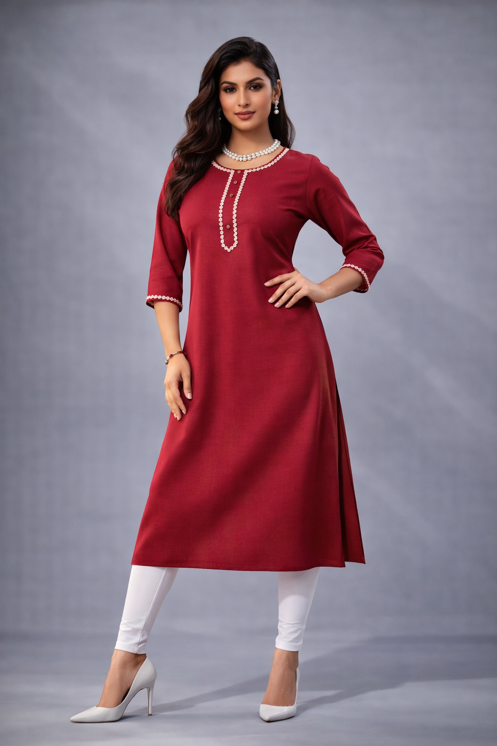 Women’s Elegant Straight Fit Cotton Kurta