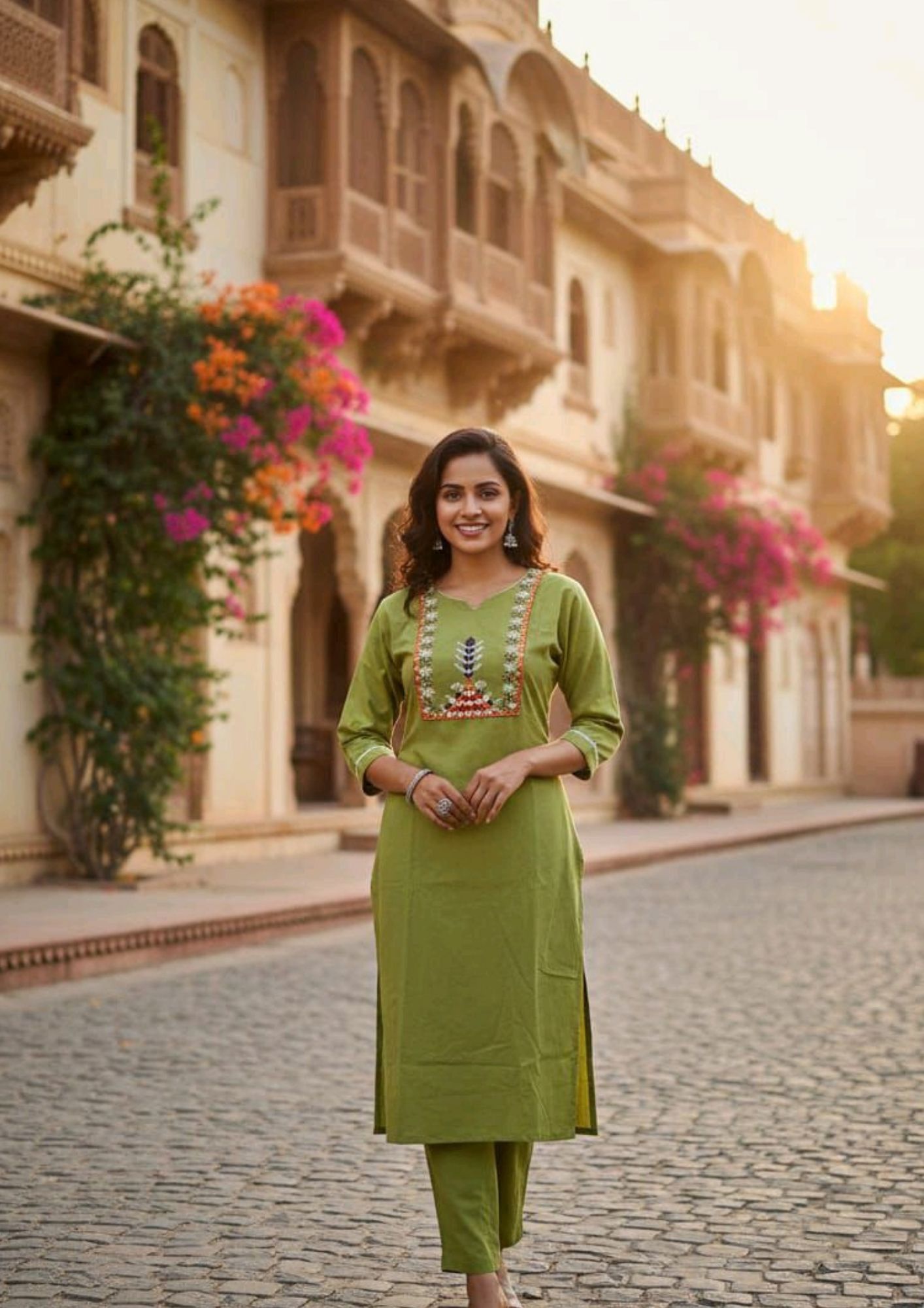 Women’s Designer Cotton Kurta Set