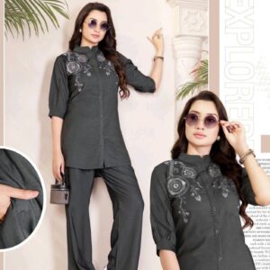 Women’s Embroidered Cotton Co-ord Set