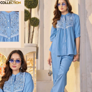 Women’s Cotton Embroidered Co-ord Set