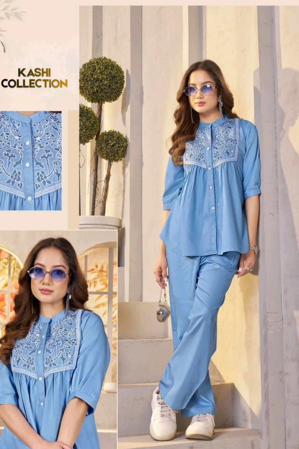 Women’s Cotton Embroidered Co-ord Set